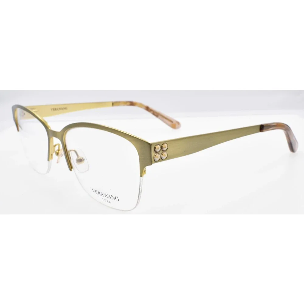 Vera Wang Nerthus MO Women's Eyeglasses Half-rim 51-16-135 Mocha w/ Crystals